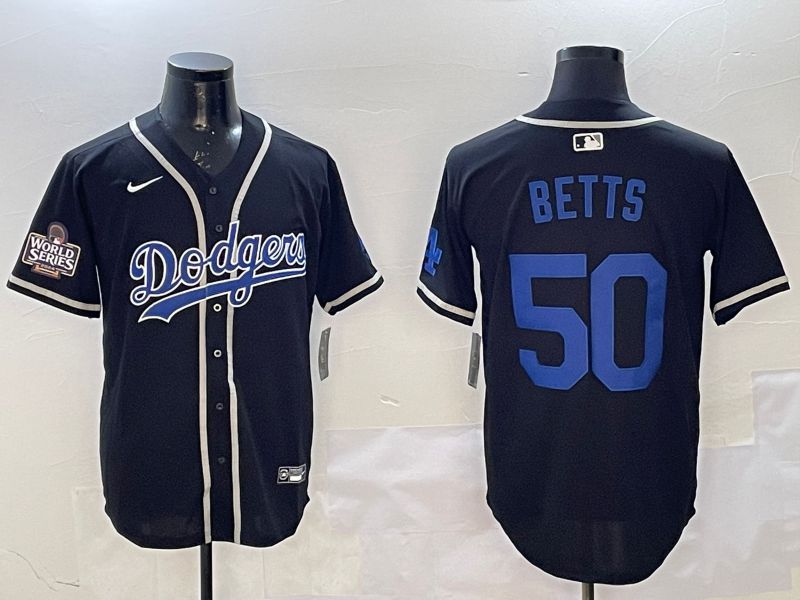 Men Los Angeles Dodgers 50 Betts Black Fashion Game 2025 Nike MLB Jersey style 7